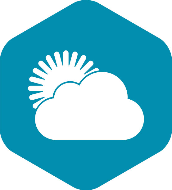 太阳和云图标简约风格图片下载