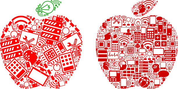 大数据的苹果马赛克图标图片下载