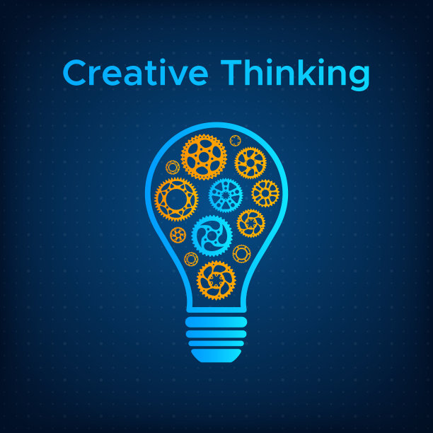 轮廓齿轮灯泡创意概念图片下载