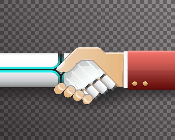 机器人商人握手创新技术图片下载