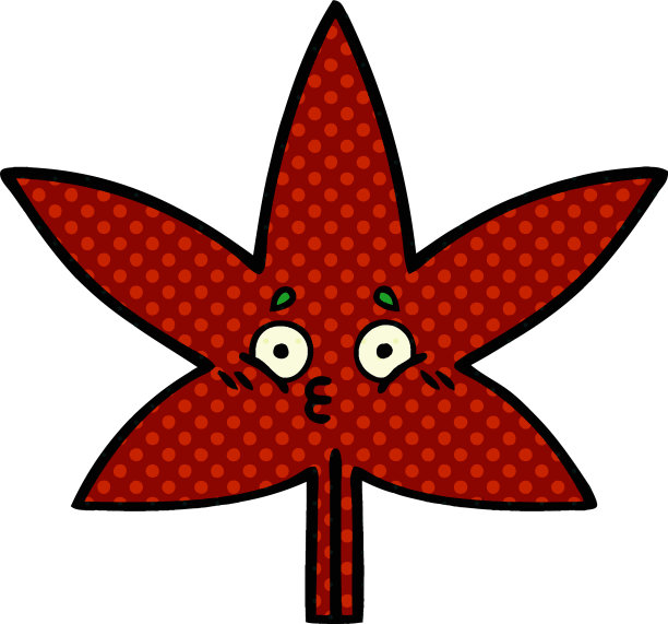 漫画书风格的卡通秋叶图片下载