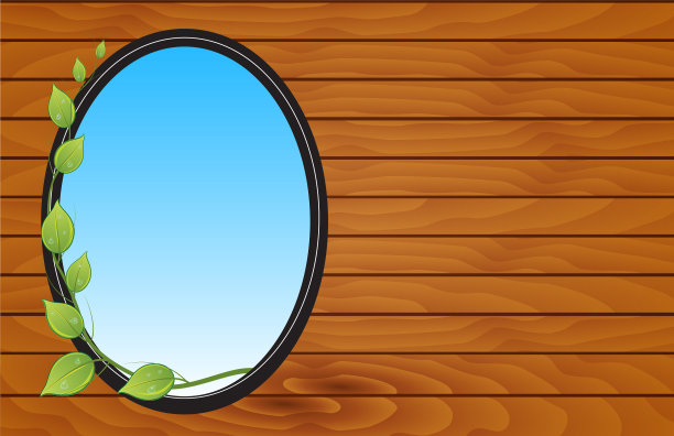 明信片设计与木制背景图片下载