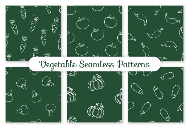 无缝粉笔轮廓辣椒蔬菜图案图片下载