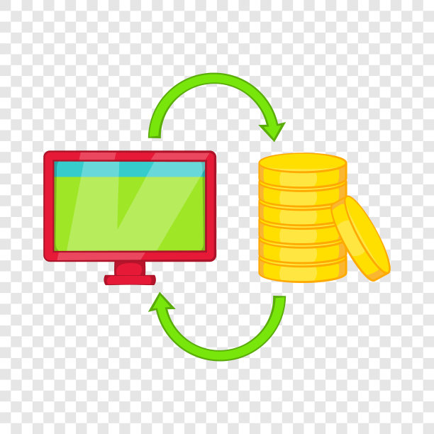 在线盈利图标卡通风格图片下载