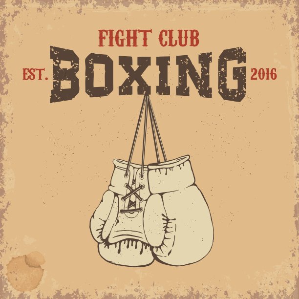 拳击俱乐部标志两副拳击手套图片下载