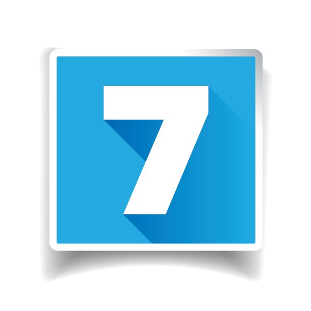 数字七标签或数字图标图片下载