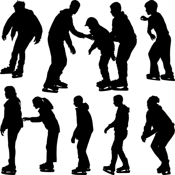 溜冰鞋的剪影图片下载