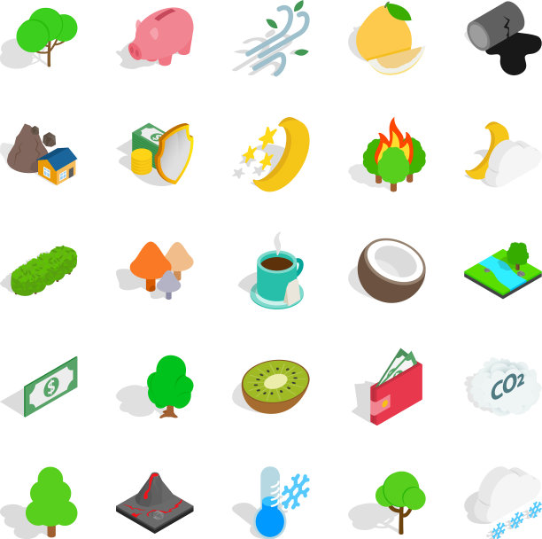 生活星球图标设置等距样式图片下载