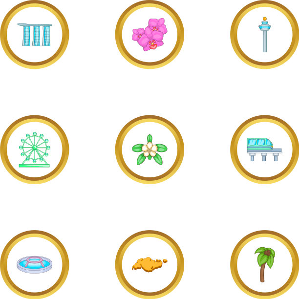 新加坡旅游偶像设定卡通风格图片下载