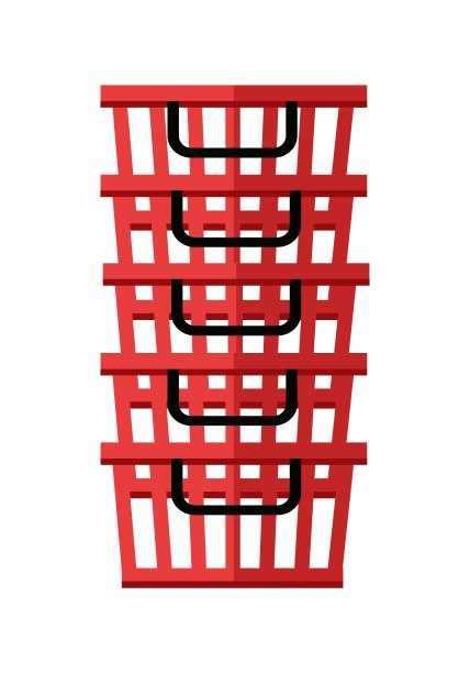 一堆红色的购物篮图片下载