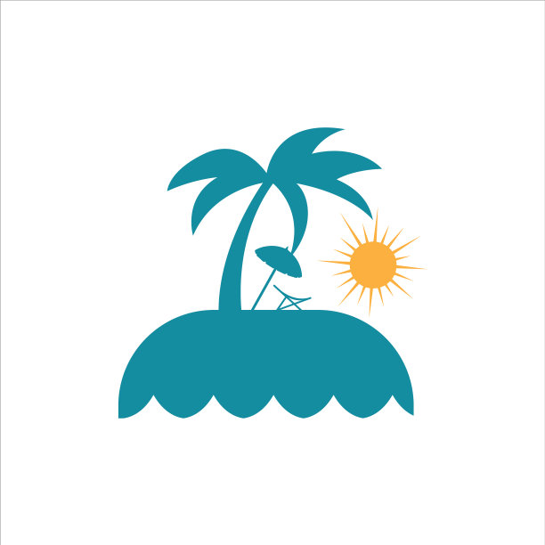 夏日沙滩阳光明媚的设计风格图片下载