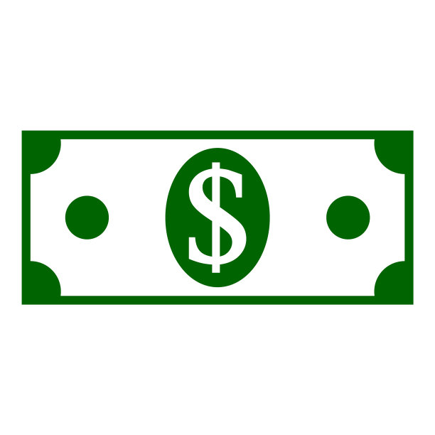 白色的美元图标图片下载