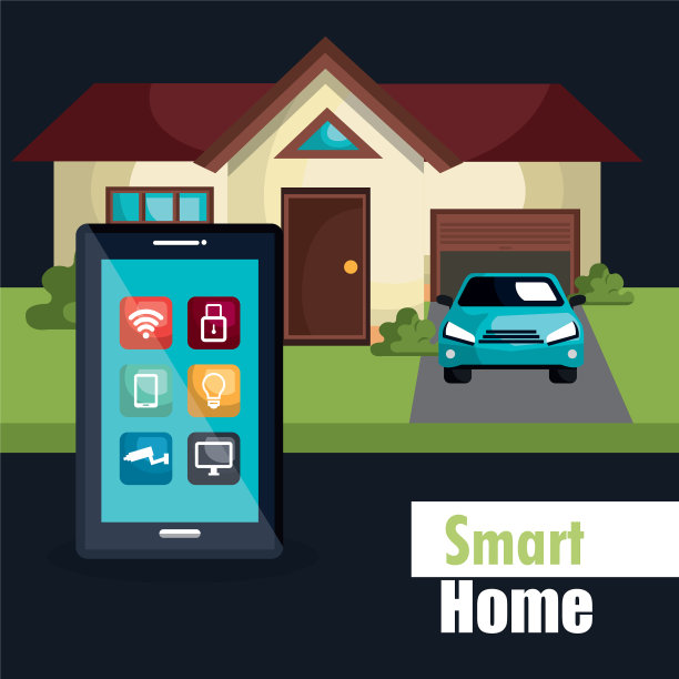 智能家居与智能手机和设置服务图标图片下载