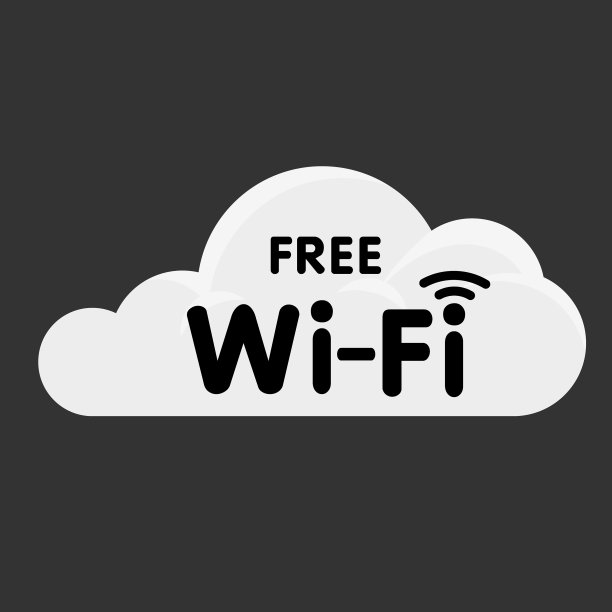 免费wifi标志黑色背景图片图片下载