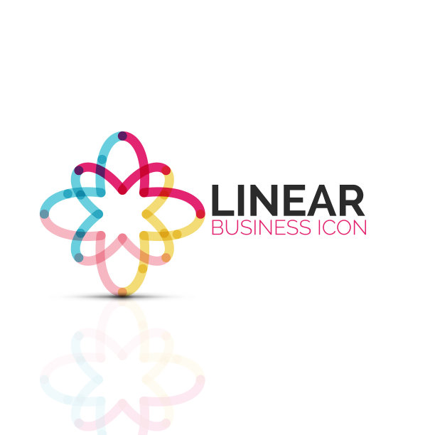 抽象的花或星形线形细线图标图片下载