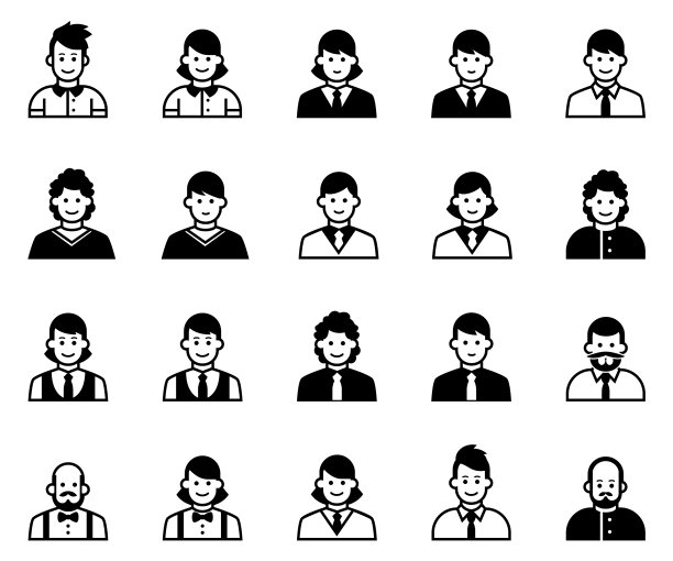 办公室人物图标集图片下载