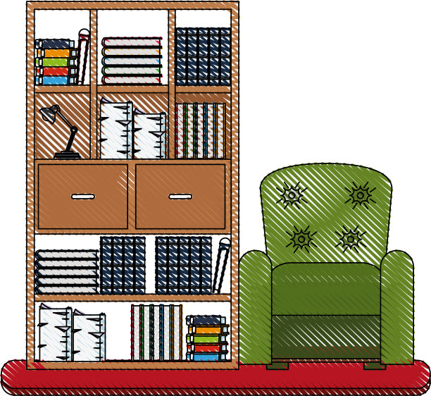 书架和沙发图片下载