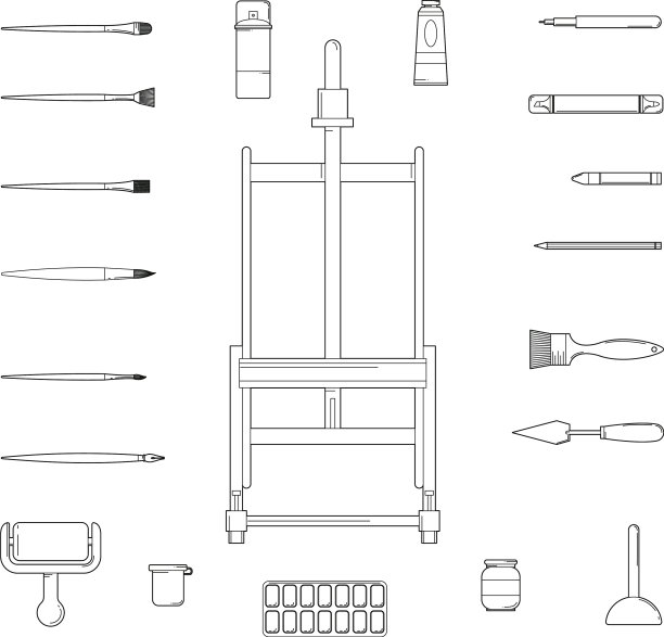 美术用品图标集图片下载