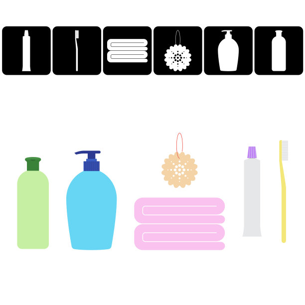 浴室的东西设置图片下载