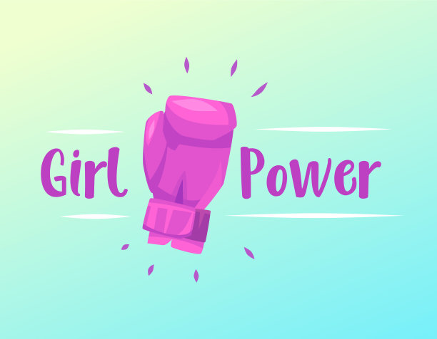 女权主义口号与手绘字母女孩图片下载