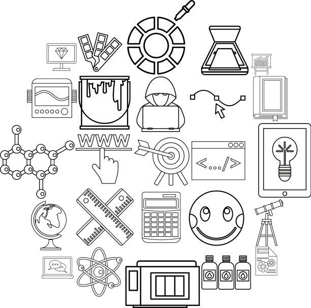 研究图标设置轮廓风格图片下载