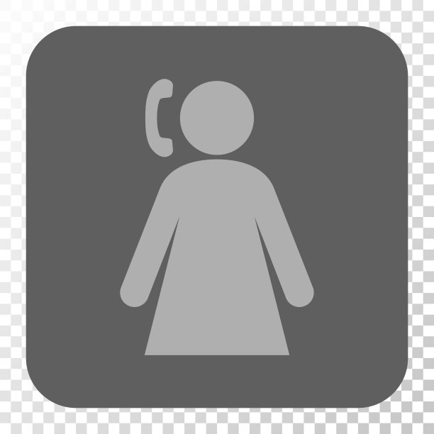 打电话的女人圆角方形按钮图片下载