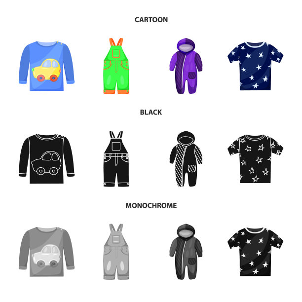 时装与服装标识的孤立对象图片下载