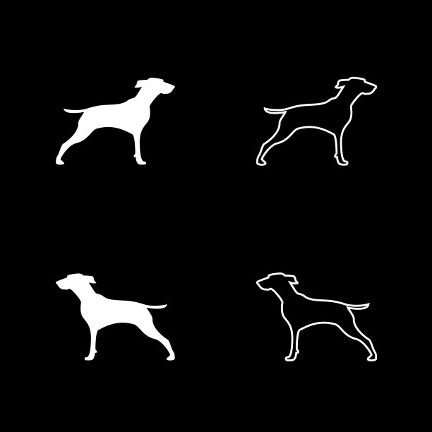 猎犬图标白色扁平风格图片下载