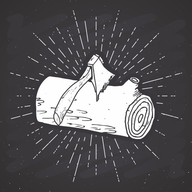 树原木古董标签手绘草图垃圾图片下载