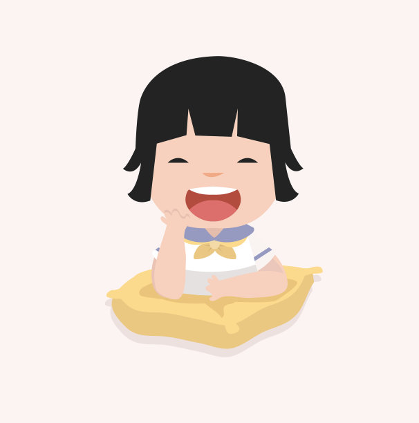 枕头上的小女孩图片下载