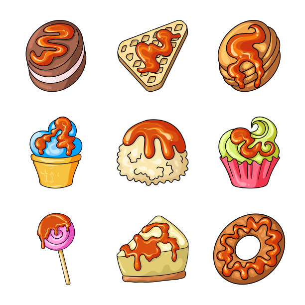 甜点和甜食的标志图片下载