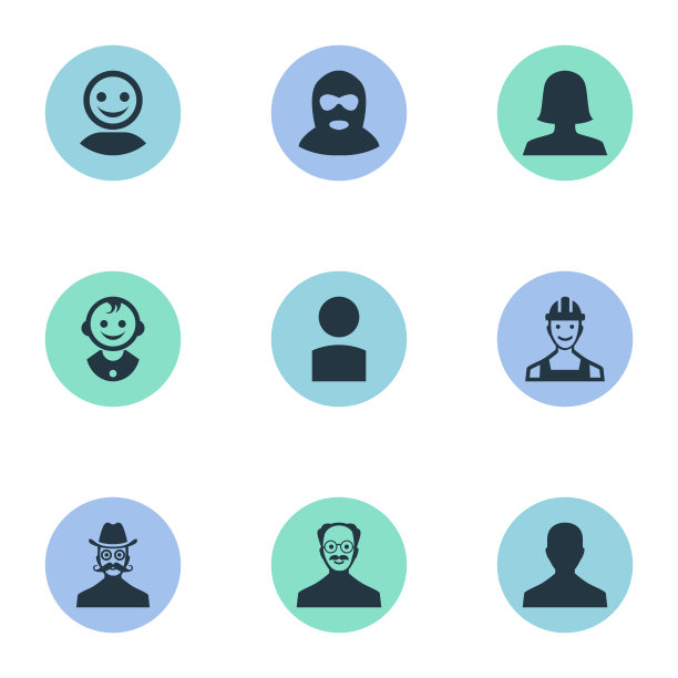 一组简单的头像图标图片下载