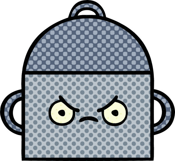 漫画风格的卡通烹饪锅图片下载