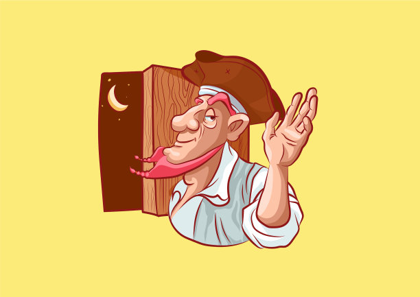 表情贴纸船长吉祥物再见挥手图片下载