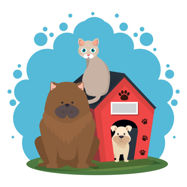 可爱的吉祥物宠物商店图标图片下载