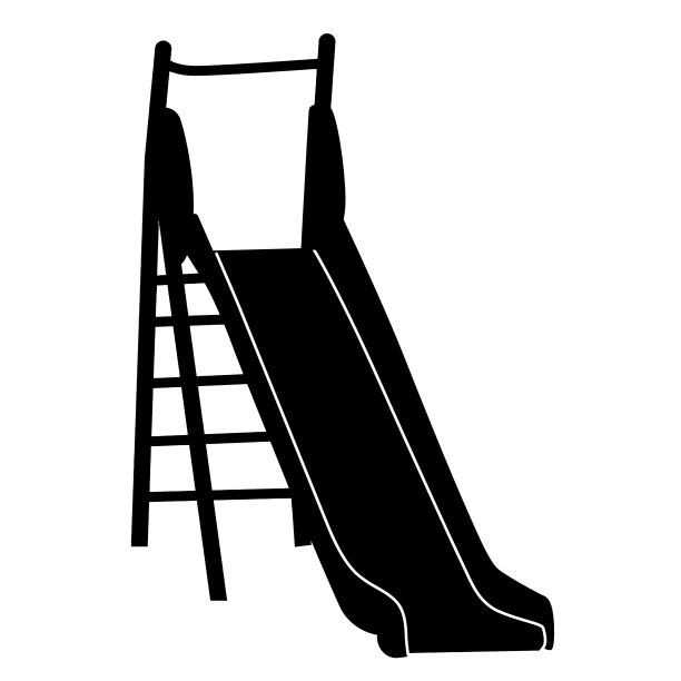 滑梯为儿童游乐场上的白色图片下载