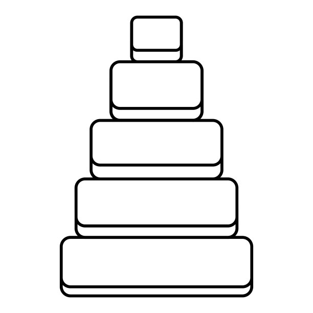 儿童金字塔图标轮廓风格图片下载