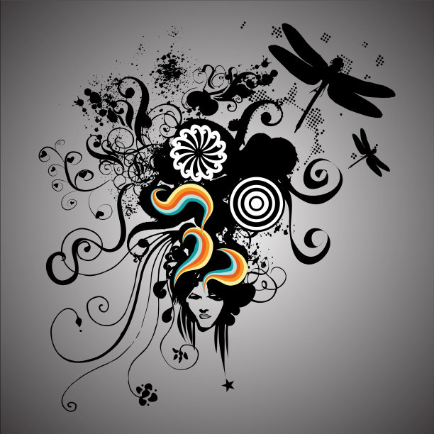 装饰性的花卉元素和装饰品图片下载