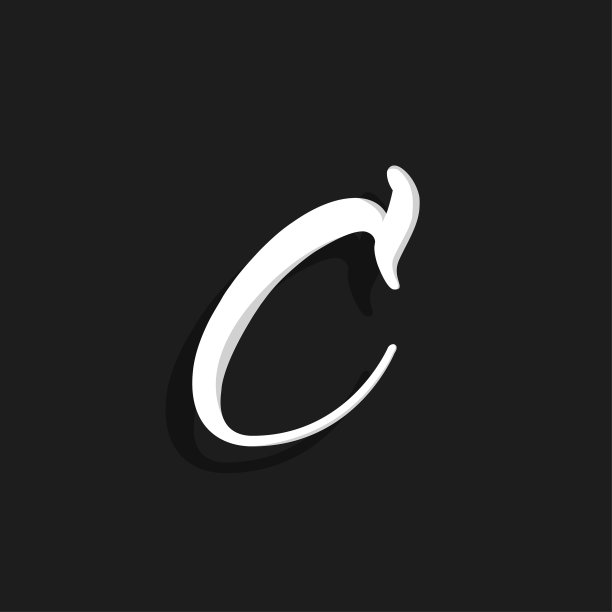 手写字母C标志图片下载