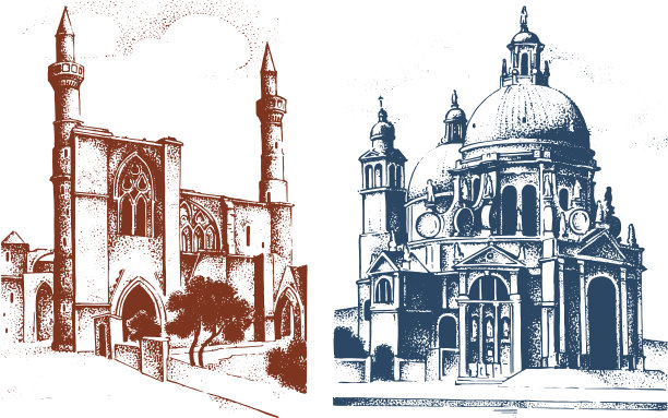 历史悠久的古老建筑立面在威尼斯哥特式图片下载