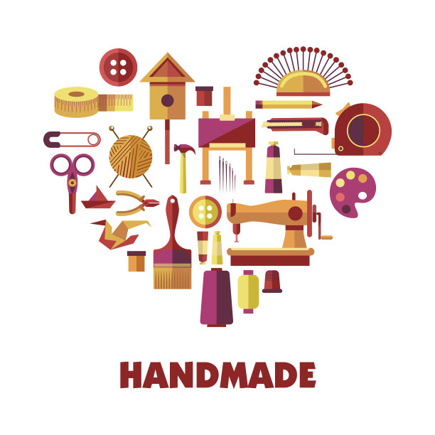 手工产品在心中创造特殊的工具图片下载