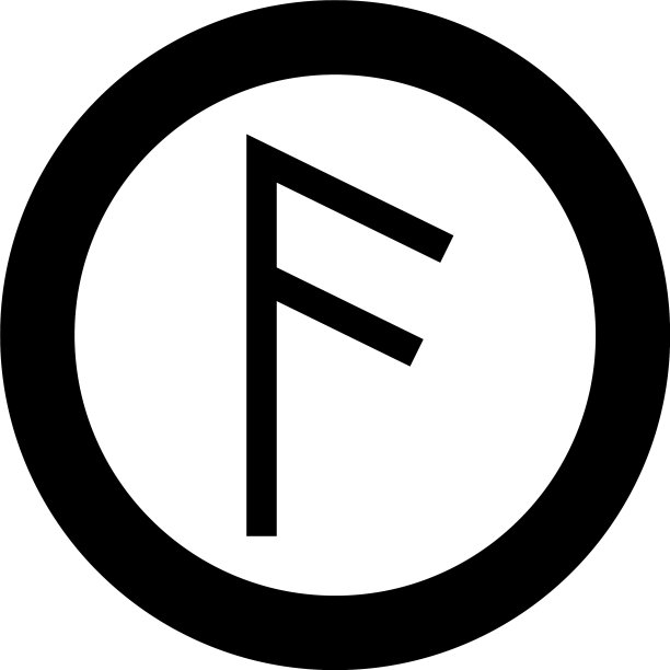黑色Ansuz如尼文字符图片下载