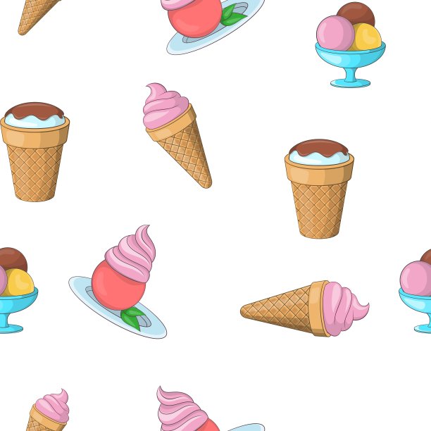 冰冻冰淇淋图案卡通风格图片下载