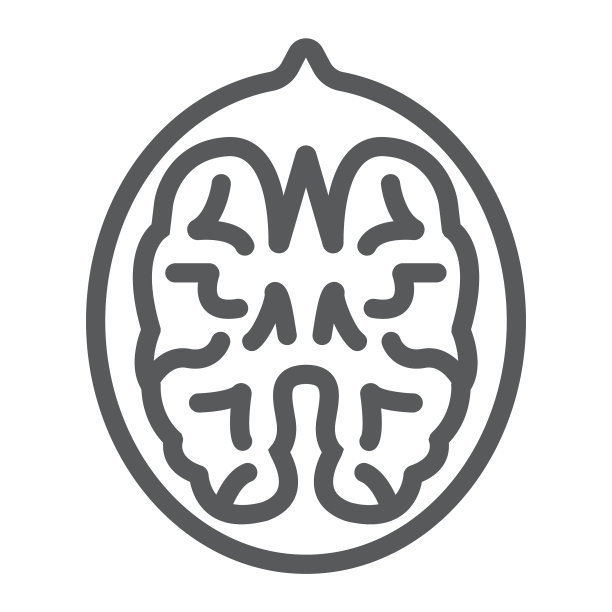 核桃线条图标：蔬菜和坚果图片下载