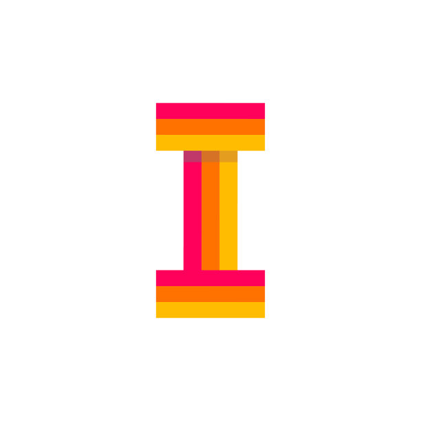 红色发光I字母Logo图片下载