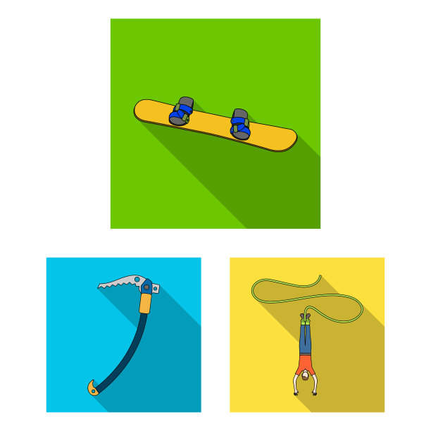 极限运动平面图标集合图片下载