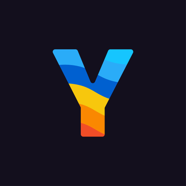 字母Y彩色蓝红橙Logo图片下载