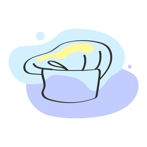 白色厨师帽孤立在白色背景线上图片下载