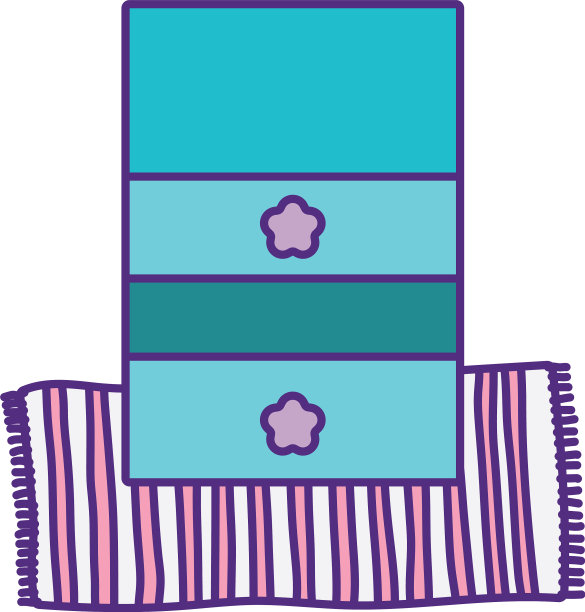 木制家具抽屉和条纹地毯图片下载