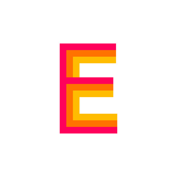 红色发光字母E logo图片下载
